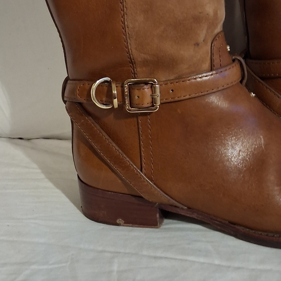 Tory Burch Lizzie Tan Leather Riding Tall Boots Size 8M - Picture 5 of 16